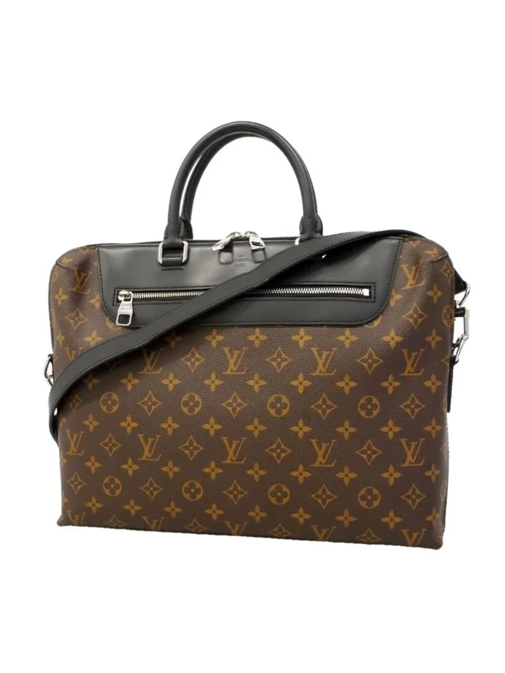 Louis Vuitton Business Bag Monogram Macassar Porte Documents Jour Brown Black